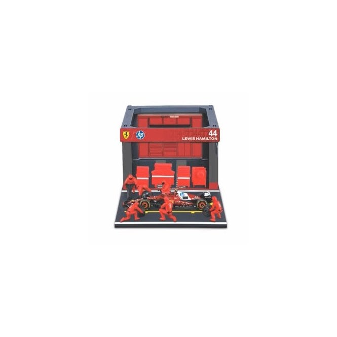 Bburago Ferarri F1 SF-25 #44 Hamilton 2025 Pit Pass Diorama (1:43)