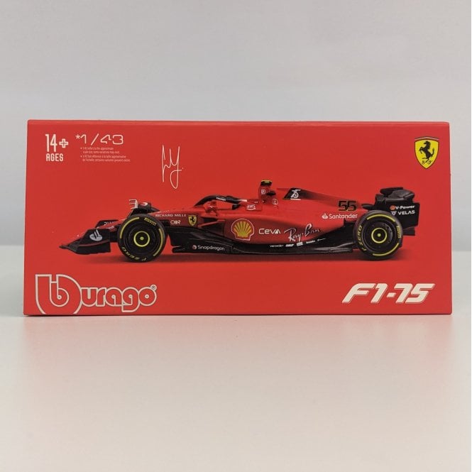 Bburago Ferrari F1-75 #55 Carlos Sainz (with helmet) 2022 (1:43)