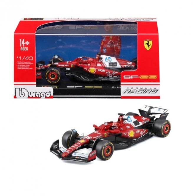 Bburago Ferrari SF-25 #16 Leclerc w/helmet 2025 (1:43)