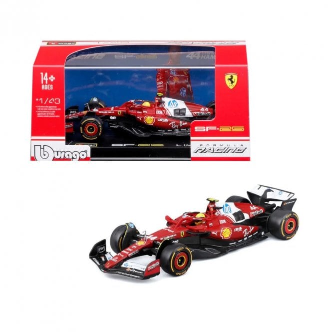 Bburago Ferrari SF-25 #44 Hamilton w/Helmet 2025 (1:43)