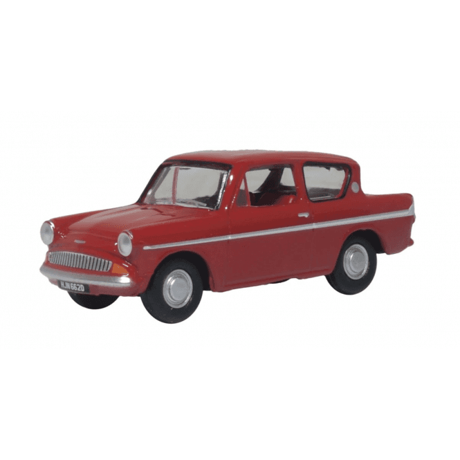 Oxford Diecast Ford Anglia - Monaco Red (1:76)