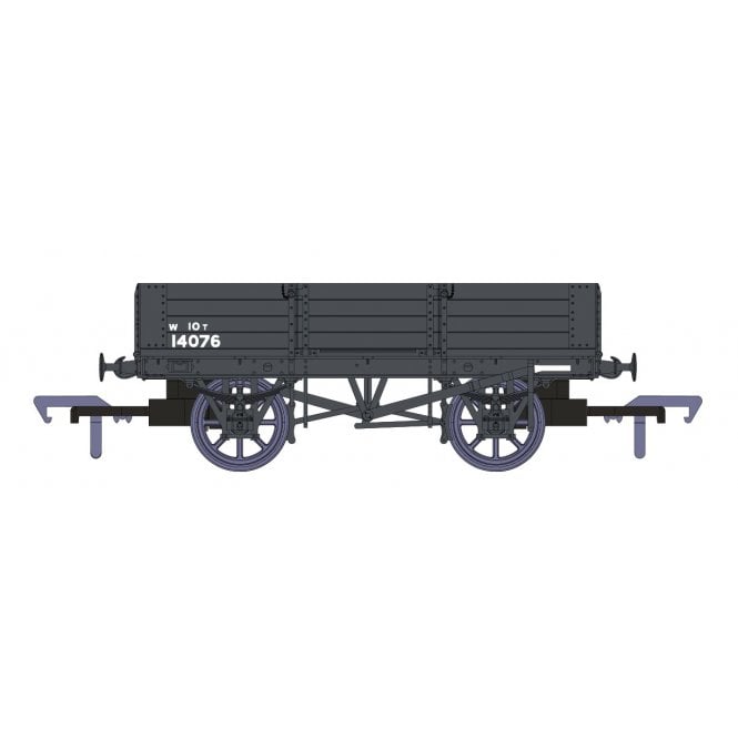 Rapido UK GWR 4 Plank GWR Grey No.W14076 (BR Lettering)