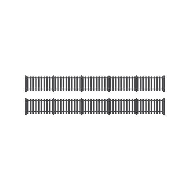 Ratio GWR Station Fencing - Black (straight only)