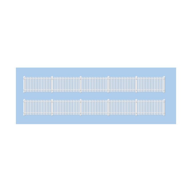Ratio GWR Station Fencing - White (straight only)