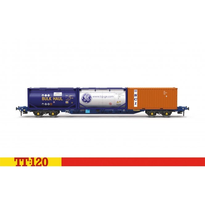 Hornby KFA Touax Blue 93374 w/ SCI 20ft, GE 20ft, Bulkhaul 20ft (TT)