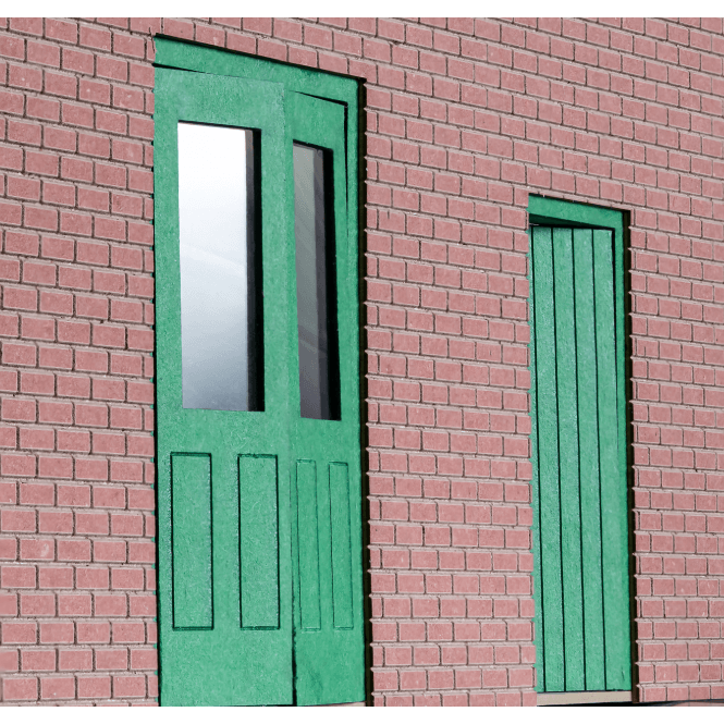 Dapol Kitmaster Posable Station Doors Green