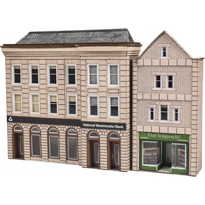 Metcalfe N L/R Bank & Shop - N Scale