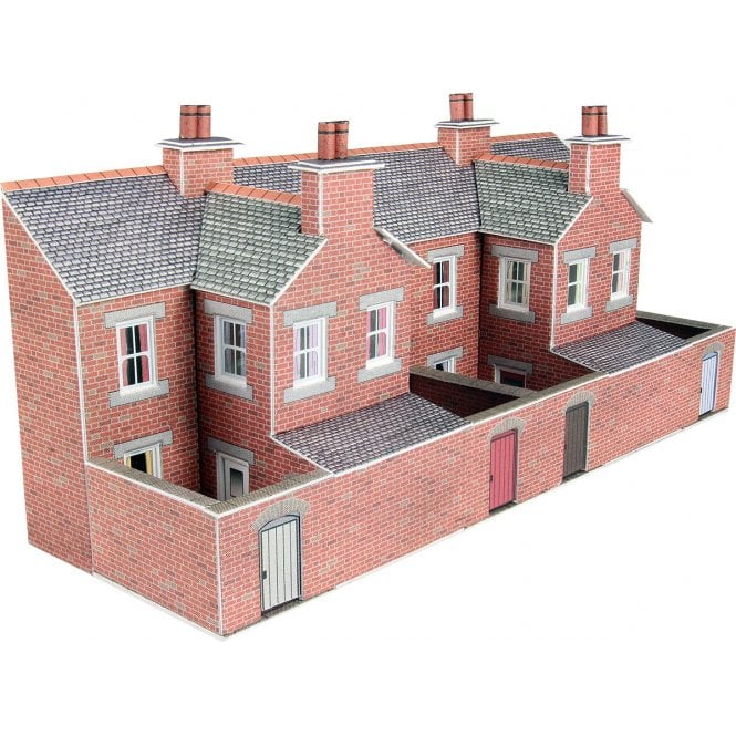 Metcalfe N L/R House Back - Brick - N Scale