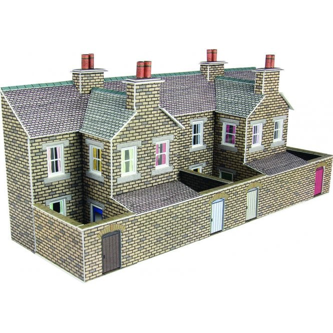 Metcalfe N L/R House Back - Stone - N Scale