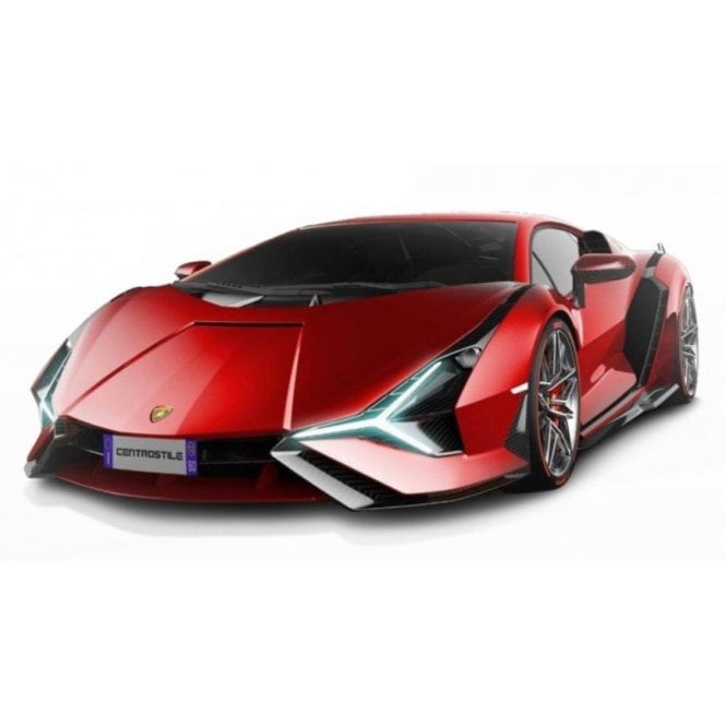 Bburago Lamborghini Sian FKP 37 Rouge – Modèle 1/24 – Pièces Ouvrantes – Peinture Électrostatique – Collection Voiture – Détail Réaliste – Cadeau