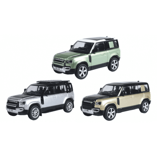 Oxford Diecast Land Rover New Defender Set 90/110/110X (3x Pack)