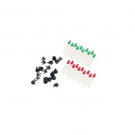 Peco LEDs 10 Green - 10 Red - & 20 Panel Clips