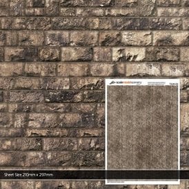 Light Weathered Random Ashlar Brick Texture Papers (Pk5) (OO)