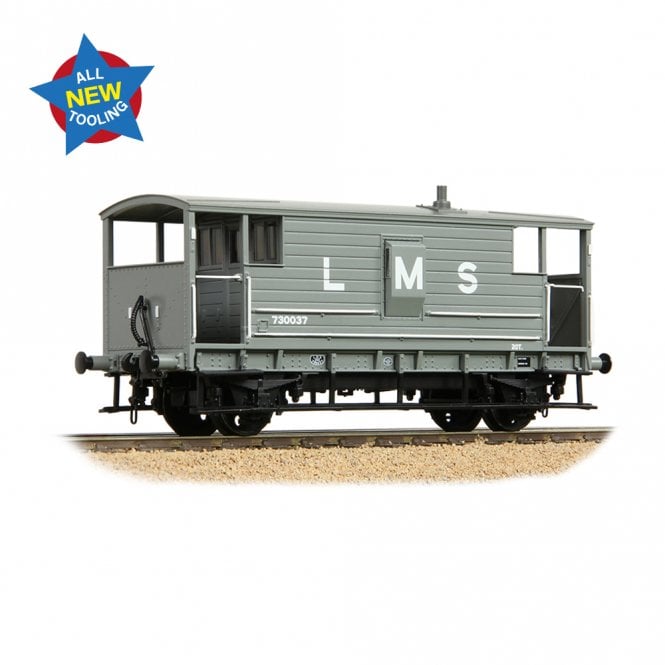 Bachmann LMS 20T Brake Van LMS (L M S) Grey '730037' (OO)