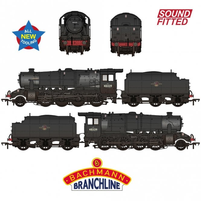 Bachmann LMS 8F with Riveted Tender 48339 BR Black (Late Crest) [W] (SF)