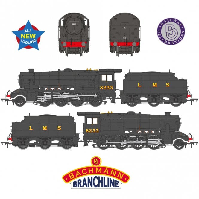 Bachmann LMS 8F with Riveted Tender 8233 LMS Black