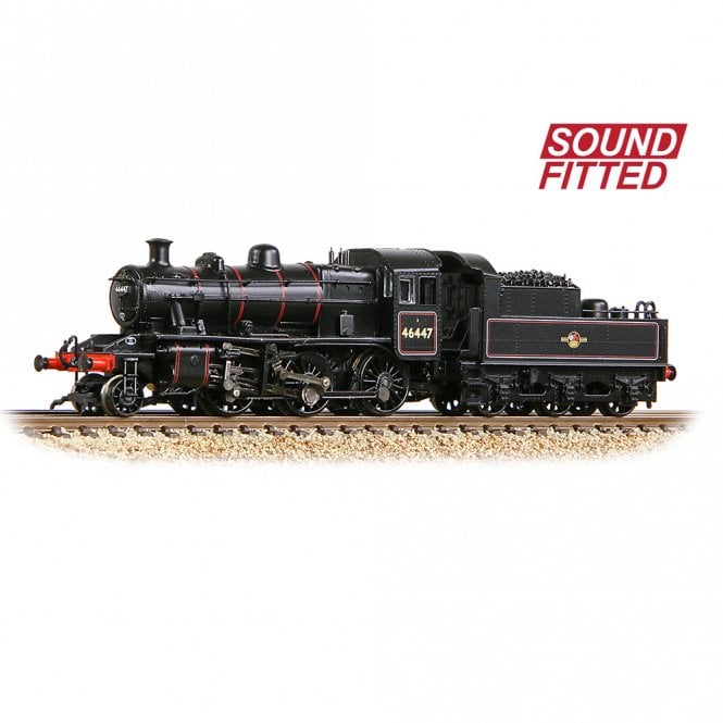 Graham Farish LMS Ivatt 2MT 46447 BR Lined Black (Late Crest) Sound Fitted