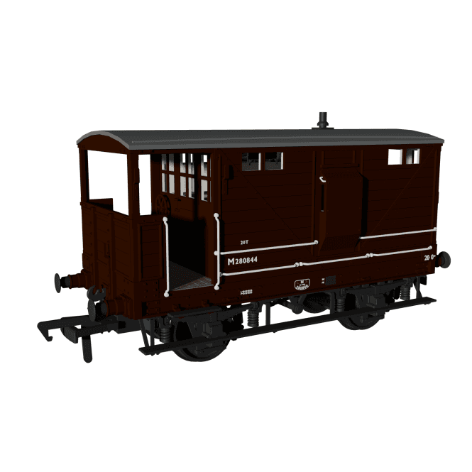 Rapido UK LNWR Dia17b Brake Van BR (LMS) Bauxite No.M280844