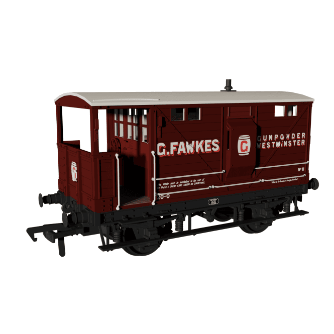 Rapido UK LNWR Dia17b Brake Van G. FAWKES Maroon No.11