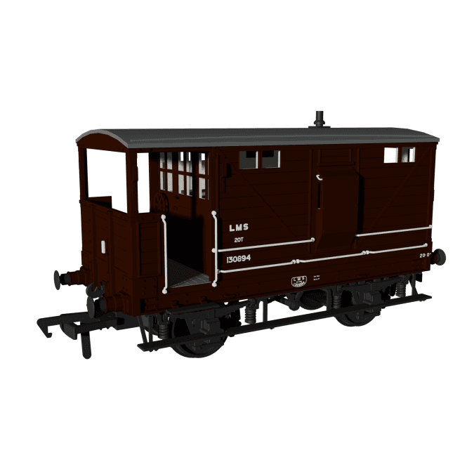 Rapido UK LNWR Dia17b Brake Van LMS (post-36) Bauxite No.130894