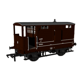 LNWR Dia17b Brake Van LMS (post-36) Bauxite No.130894