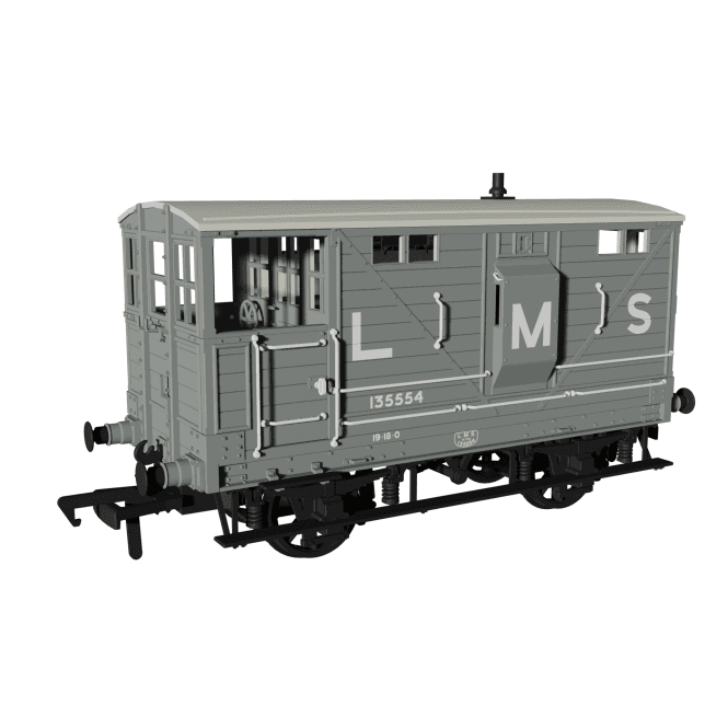Rapido UK LNWR Dia17b Brake Van LMS (pre-36) Grey No.135554