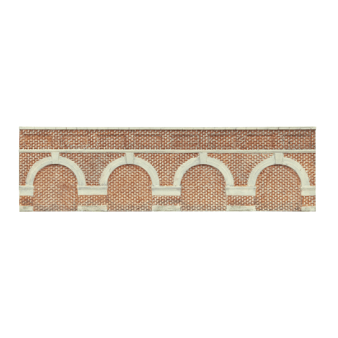 Hornby Low Level Arched Retaining Walls x2 (Red Brick)