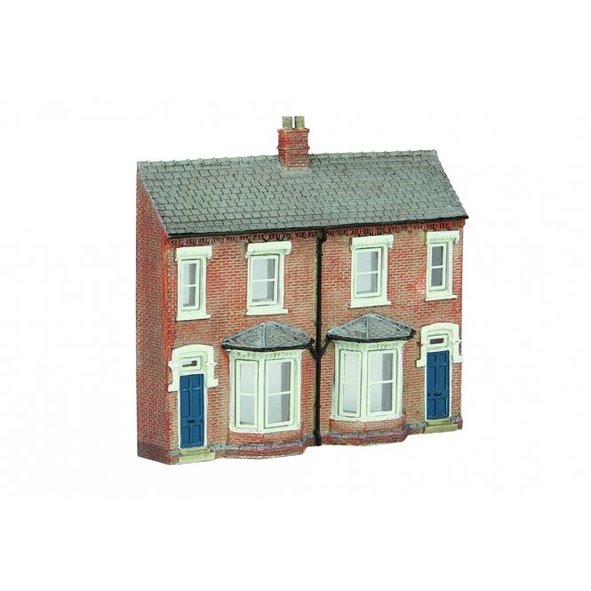 Scenecraft Low Relief Front Terraced Houses - Blue (N)