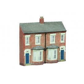 Low Relief Front Terraced Houses - Blue (N)