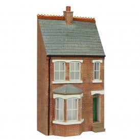 Scenecraft Low Relief Left Hand Bay Terrace Green (OO)