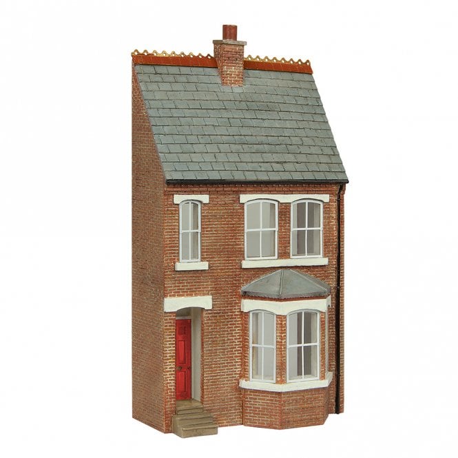 Scenecraft Low Relief Right Hand Bay Terrace Red (OO)