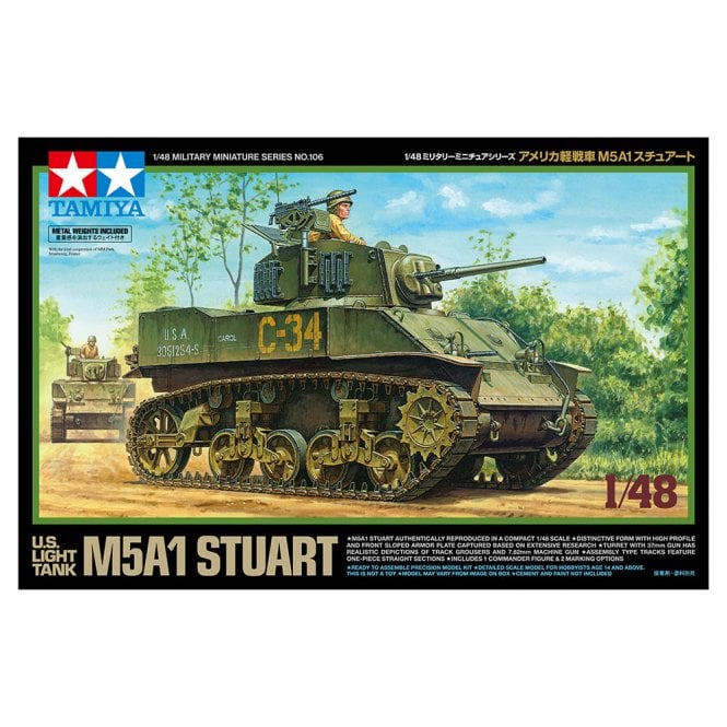 Tamiya M5A1 Stuart - US Light Tank (1:48)