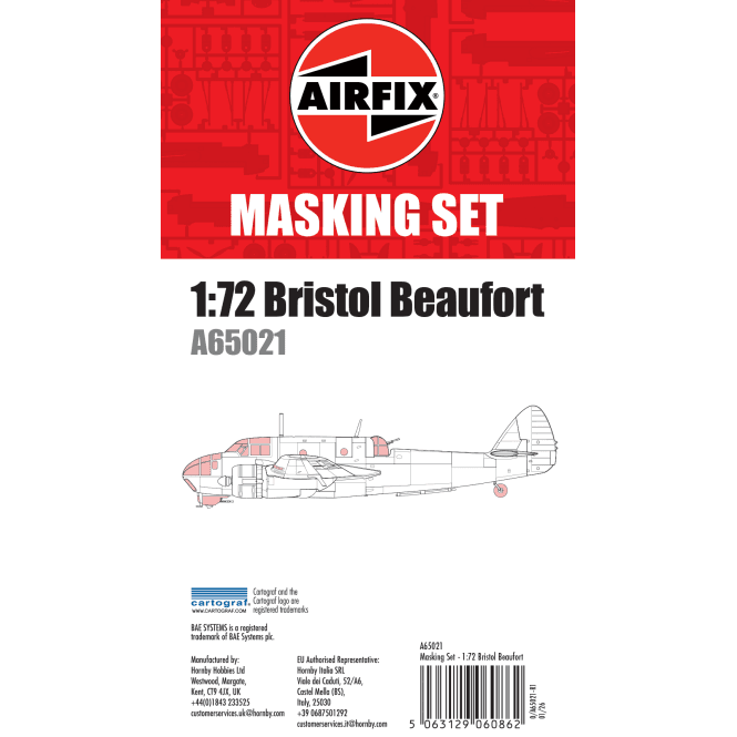 Airfix Masking Set - Bristol Beaufort - 1:72 Scale