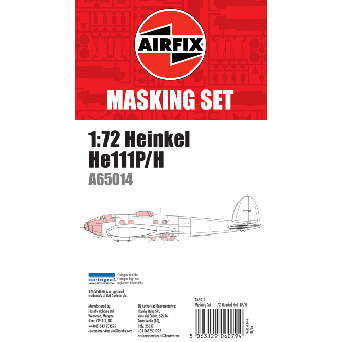 Airfix Masking Set - Heinkel He111 - 1:72 Scale
