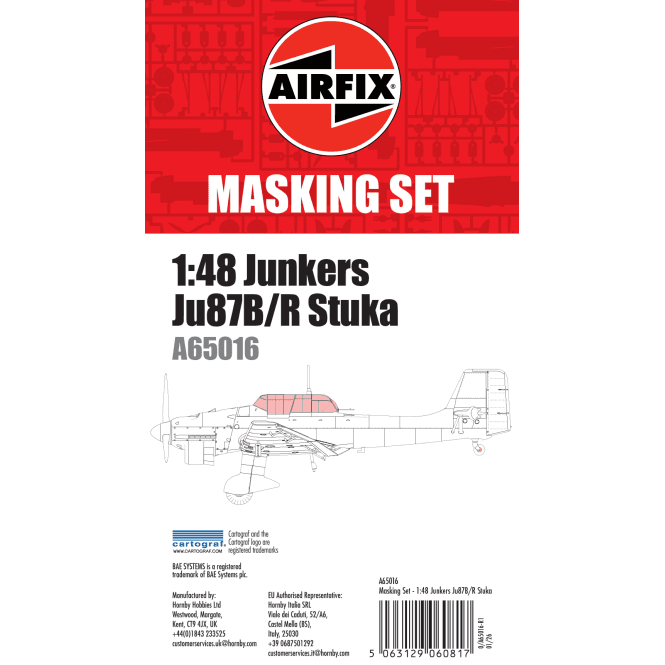 Airfix Masking Set - Junkers Ju87 Stuka - 1:48 Scale