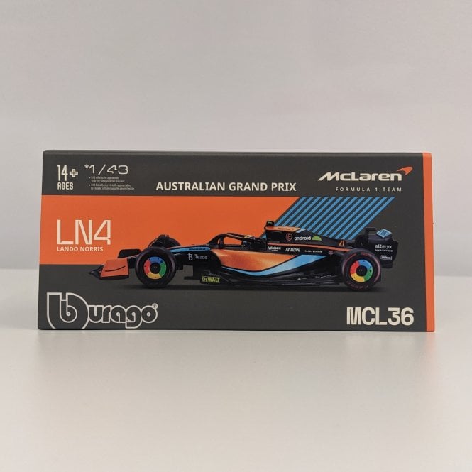 Bburago McLaren F1 MCL 36 #4 Lando Norris (with helmet) 2022 (1:43)