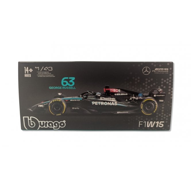 Bburago Mercedes AMG F1 W15 2024 #63 Russell w/Helmet (1:43)