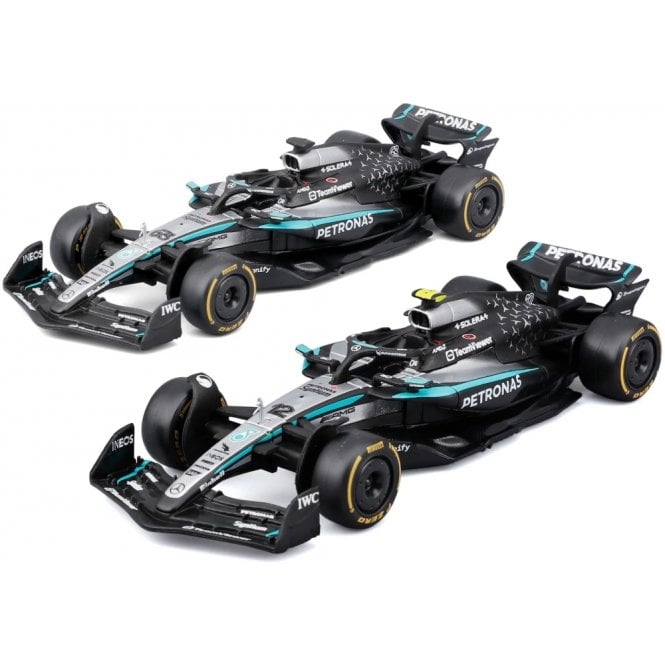 Bburago Mercedes AMG F1 W16 #63 Russell & #12 Antonelli 2025 2 Pack 1:43