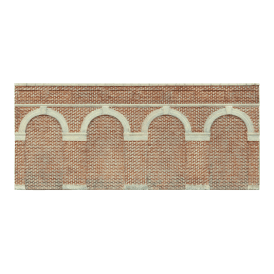 Mid Level Arched Retaining Walls x2 (Red Brick)