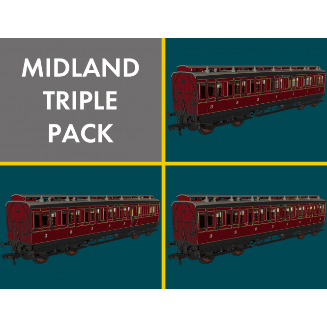 Rapido UK MR 'Evolution' 48ft Non-Corridor Carriage Triple Pack