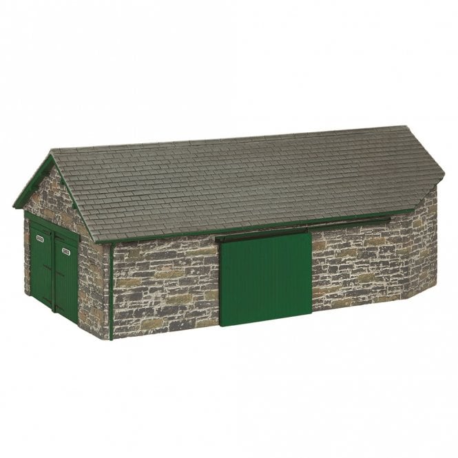Scenecraft Narrow Gauge Harbour Station Goods Shed Green (OO-9)