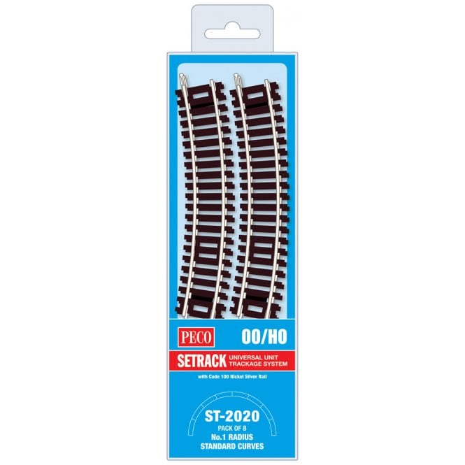 Peco No.1 Radius Standard Curve - 371mm Radius (Pack of 8)