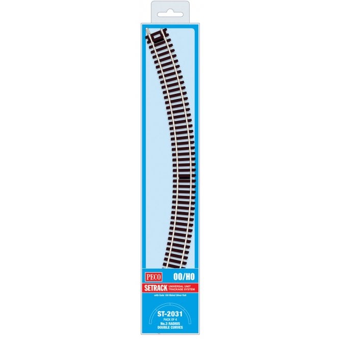 Peco No.3 Radius Double Curve - 505mm Radius (Pack of 4)