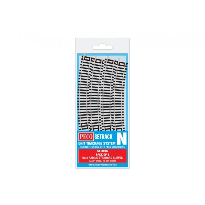 Peco No.3 Radius Standard Curve - 298.5mm Radius (Pack of 8)