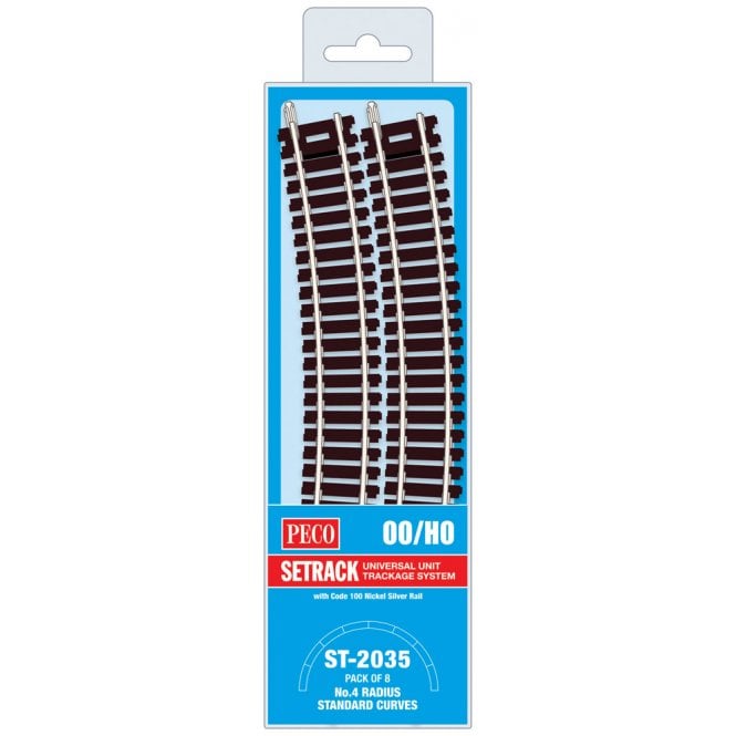 Peco No.4 Radius Standard Curve - 571.5mm Radius (Pack of 8)
