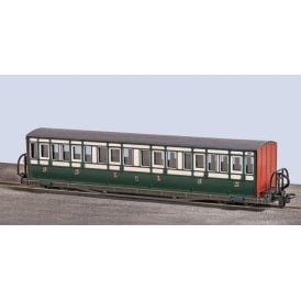OO-9 FR Long "Bowsider" Bogie Coach Early Preservation Green 20