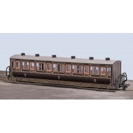 OO-9 FR Long "Bowsider" Bogie Coach, Victorian Livery No.20