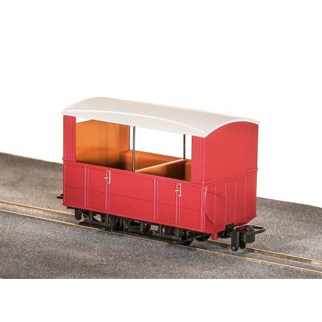 Peco OO-9 GVT 4 Wheel Open Side Coach, Plain Red