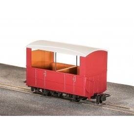 OO-9 GVT 4 Wheel Open Side Coach, Plain Red
