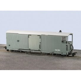 OO-9 L&B 8 ton Bogie Goods Brake Open Verandah Unlettered Grey